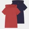 Friboo BOYS HOODED TEE 2 PACK - T-Shirt Print - Red/dark Blue, Kinder -Friboo Verkäufe 2c599497b0de4fb0b97412fb4f667eba