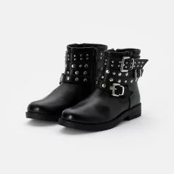 Friboo LEATHER BOOTIES - Cowboy-/Bikerstiefelette - Black, Kinder -Friboo Verkäufe 94d007710ea94fc8b7c48257b91a2a92