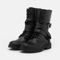 Friboo LEATHER - Schnürstiefel - Black, Kinder -Friboo Verkäufe a6ea1da249cb44eda3a6caf932ad74bf