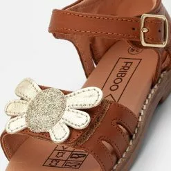 Friboo LEATHER SANDALS - Riemensandalette - Gold/cognac, Kinder -Friboo Verkäufe cb398e99da0d4b11a958f53e90d12c9f